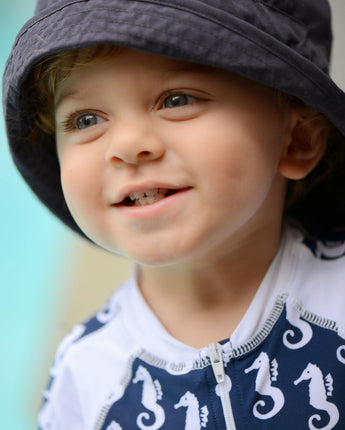 Bucket hat Navy with UPF 50+ sun protection baby boy
