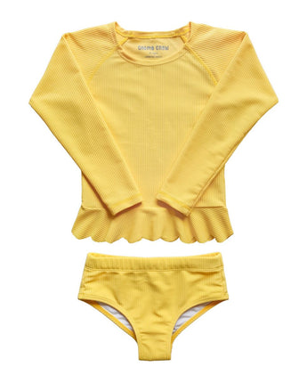 Lemon 2 Piece Swimsuit with UPF 50+ sun protection flatlay