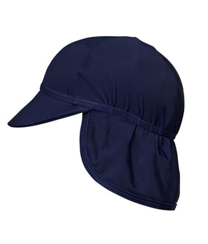 Navy Flap Hat with UPF 50+ sun protection flatlay