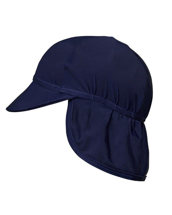 Navy Flap Hat with UPF 50+ sun protection flatlay