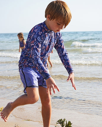 Periwinkle Swim shorts with UPF 50+ sun protection boy