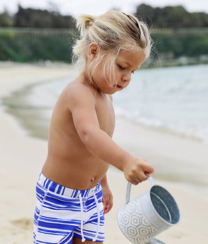 Sea Stripe Shortie with UPF 50+ sun protection baby boy