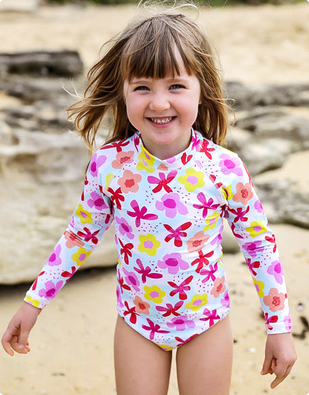 Seaflower Swimsuit with UPF 50+ sun protection girl