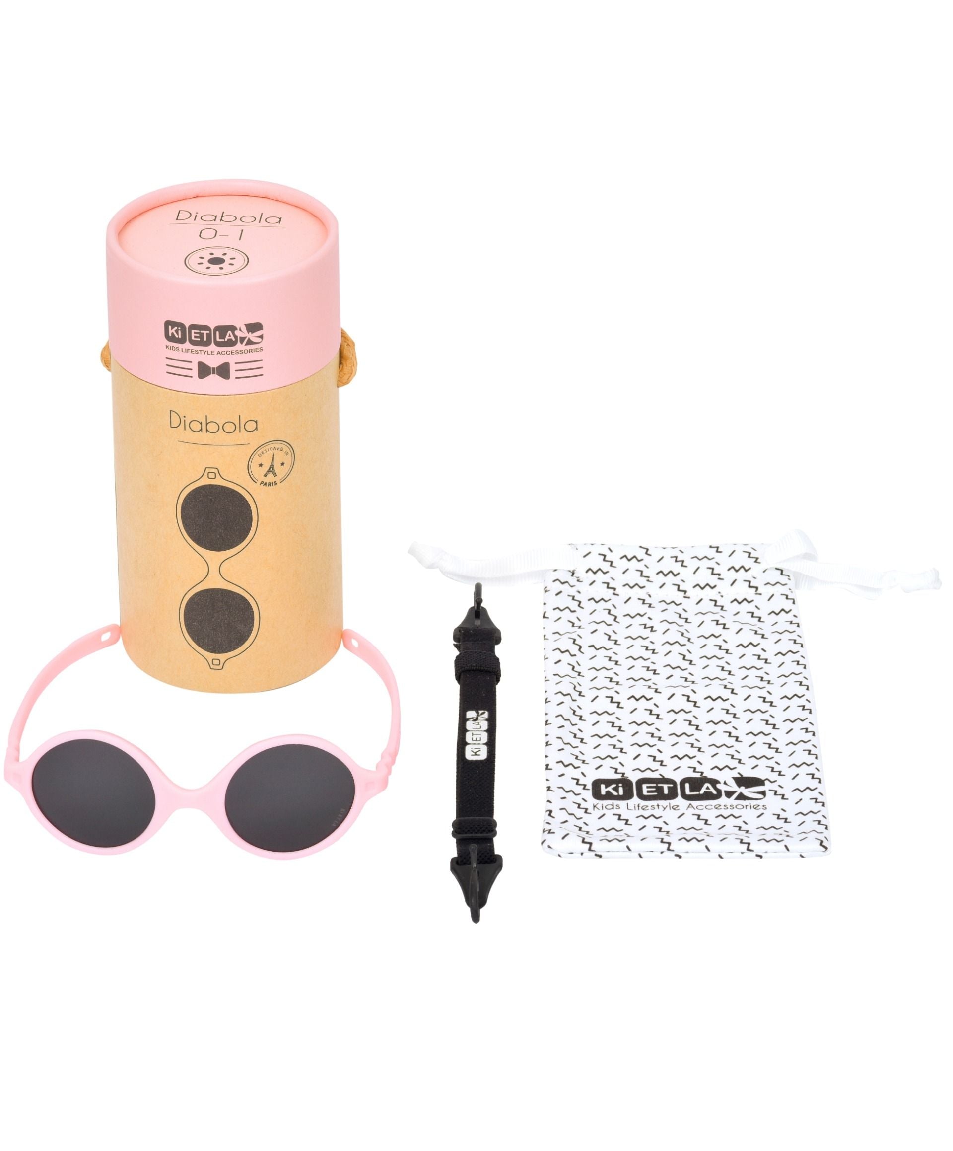 Sunglasses Diabola Blush Pink with UV Protection packaging